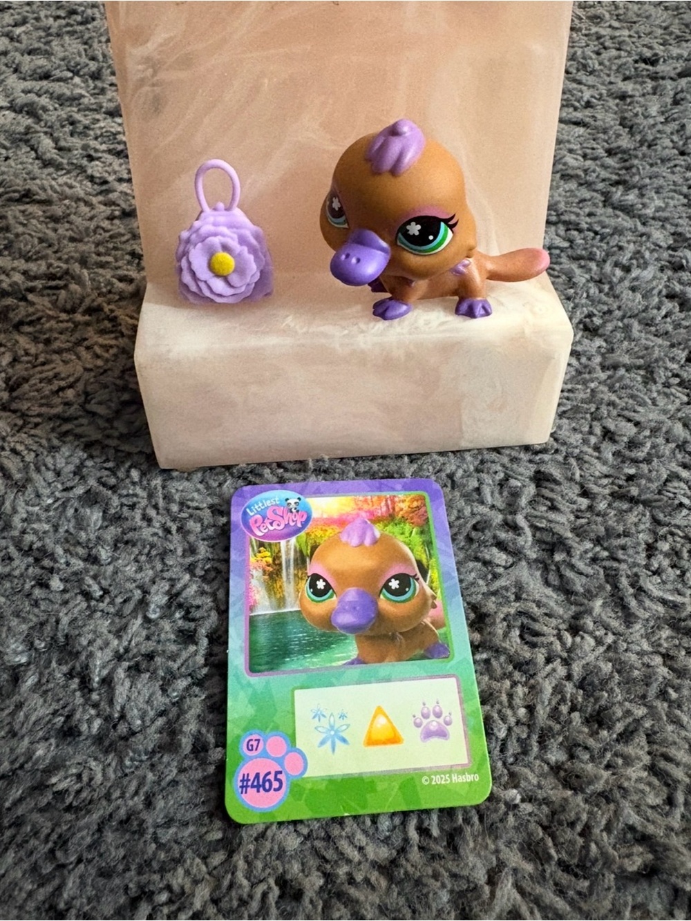 Littlest Pet Shop Brown & Purple Platypus with Purple Flower Purse